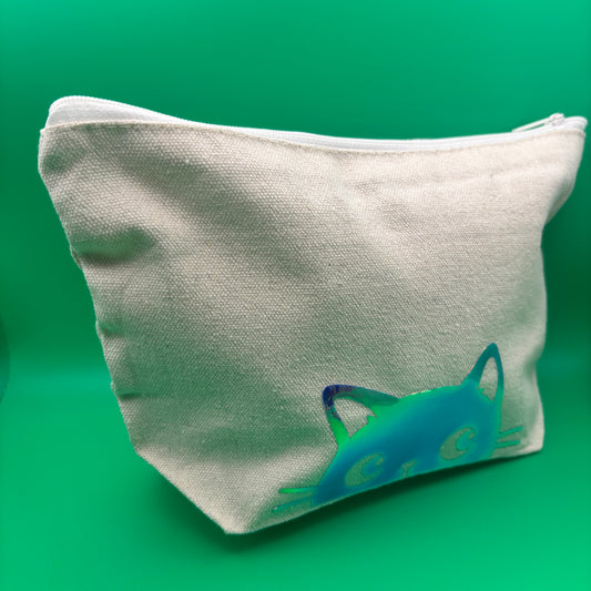 Cat Polyester Canvas Zip Pouch