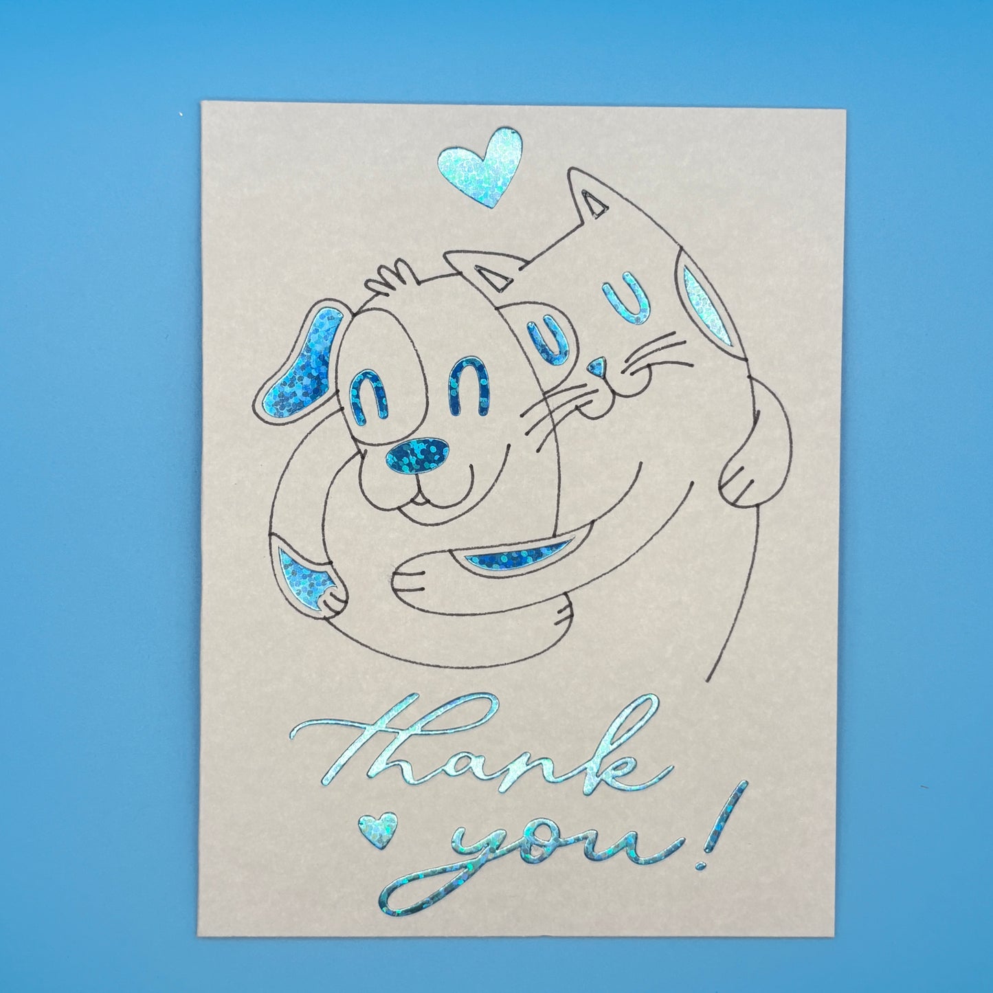Dog and Cat Thank You Card