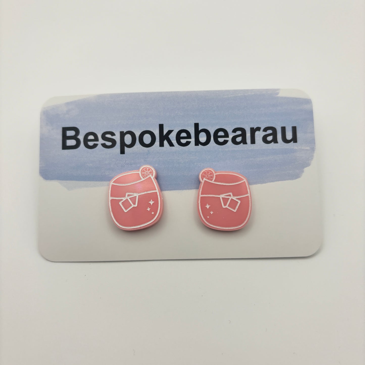 Pink Gin Stud Earrings