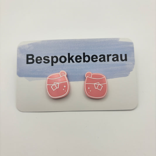 Pink Gin Stud Earrings