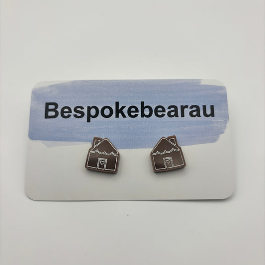 Gingerbread House Stud Earrings